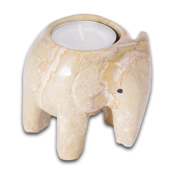 Cream Marble Tea-light Elephant